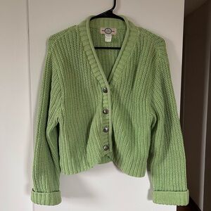 Vintage J. Jill Light Green Cardigan Sweater